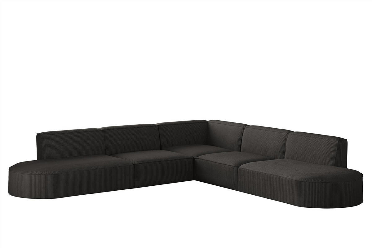 ECKSOFA Palma In Scala - Anthrazit, Holzwerkstoff/Textil (276/276cm) - Fun Möbel