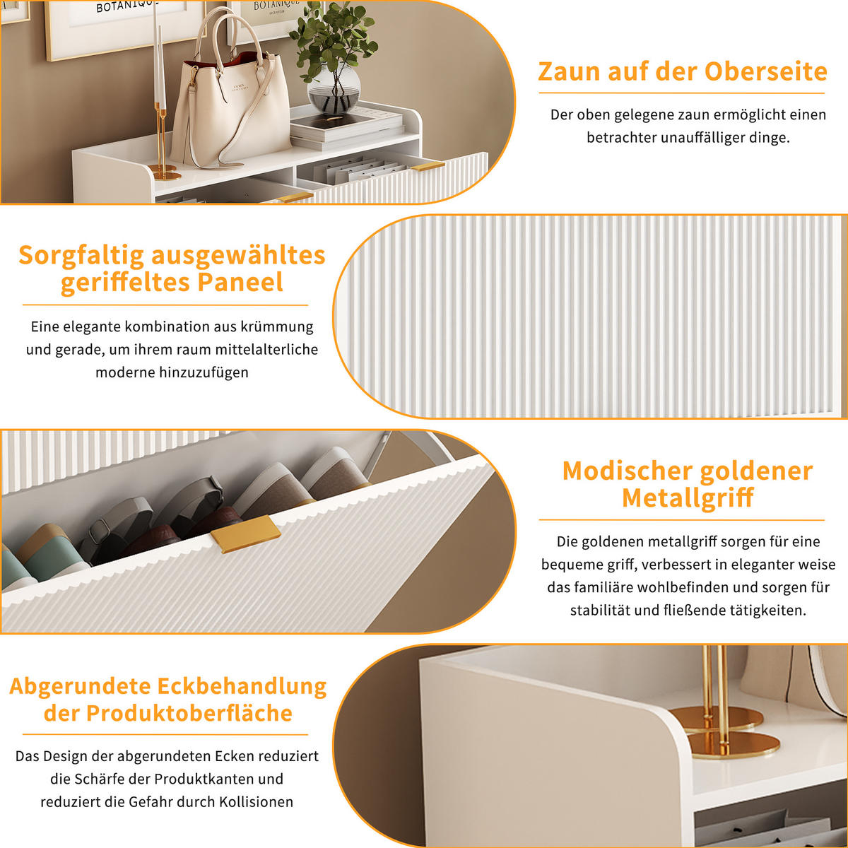 SCHUHSCHRANK weiß kompakt mit aufbewahrungsfächern - Weiß, Holzwerkstoff (24/110/80cm) - SHOPENTRA