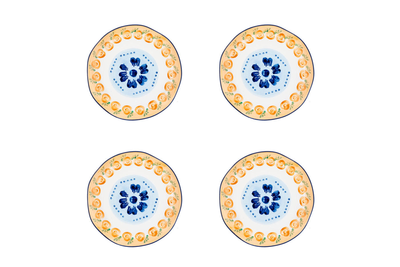 TELLER Napoli Ø20cm - 4er-Set - Zitrusfrucht - Weiß, Keramik (20cm) - Björn