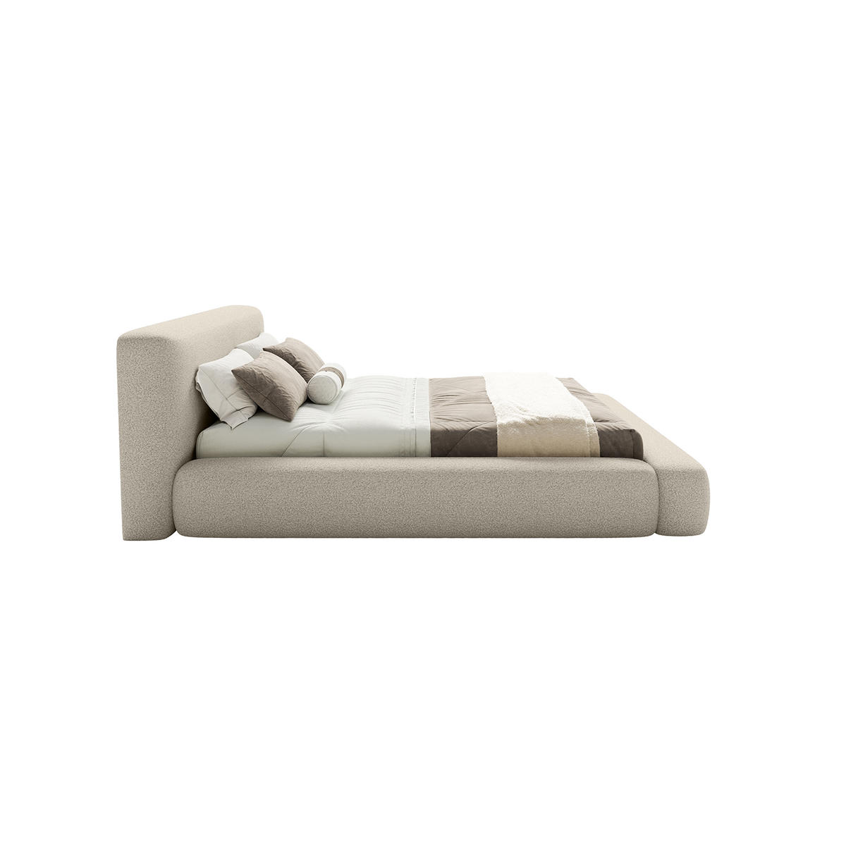 POLSTERBETT Fummo 200x200 cm, Beige - Beige, Textil (200/200cm) - Fedve