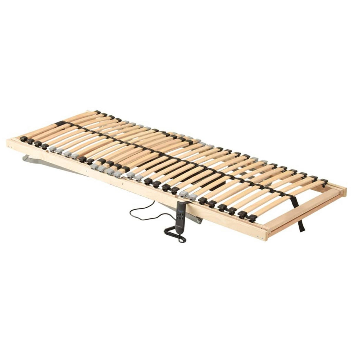 LATTENROST Elektrisch mit Mittelzone Verstellbar, 90/200 cm, aus Massivholz, in Anthrazit - Anthrazit, Holz - vidaXL