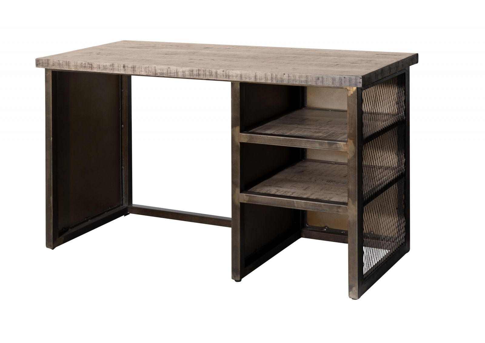 SCHREIBTISCH Mango122x52x76 braun lackiert HEAVY INDUSTRY #257 - Braun, Holz (52/122/76cm) - Massivmoebel24