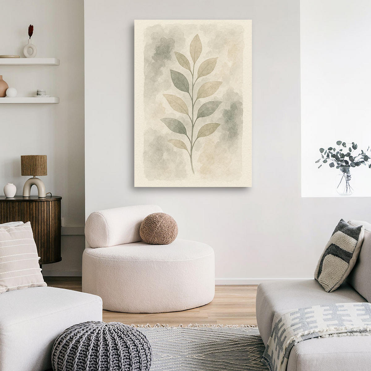 LEINWANDBILD Natur und Botanik 80x120cm - Beige, Textil (80/120cm) - Feeby