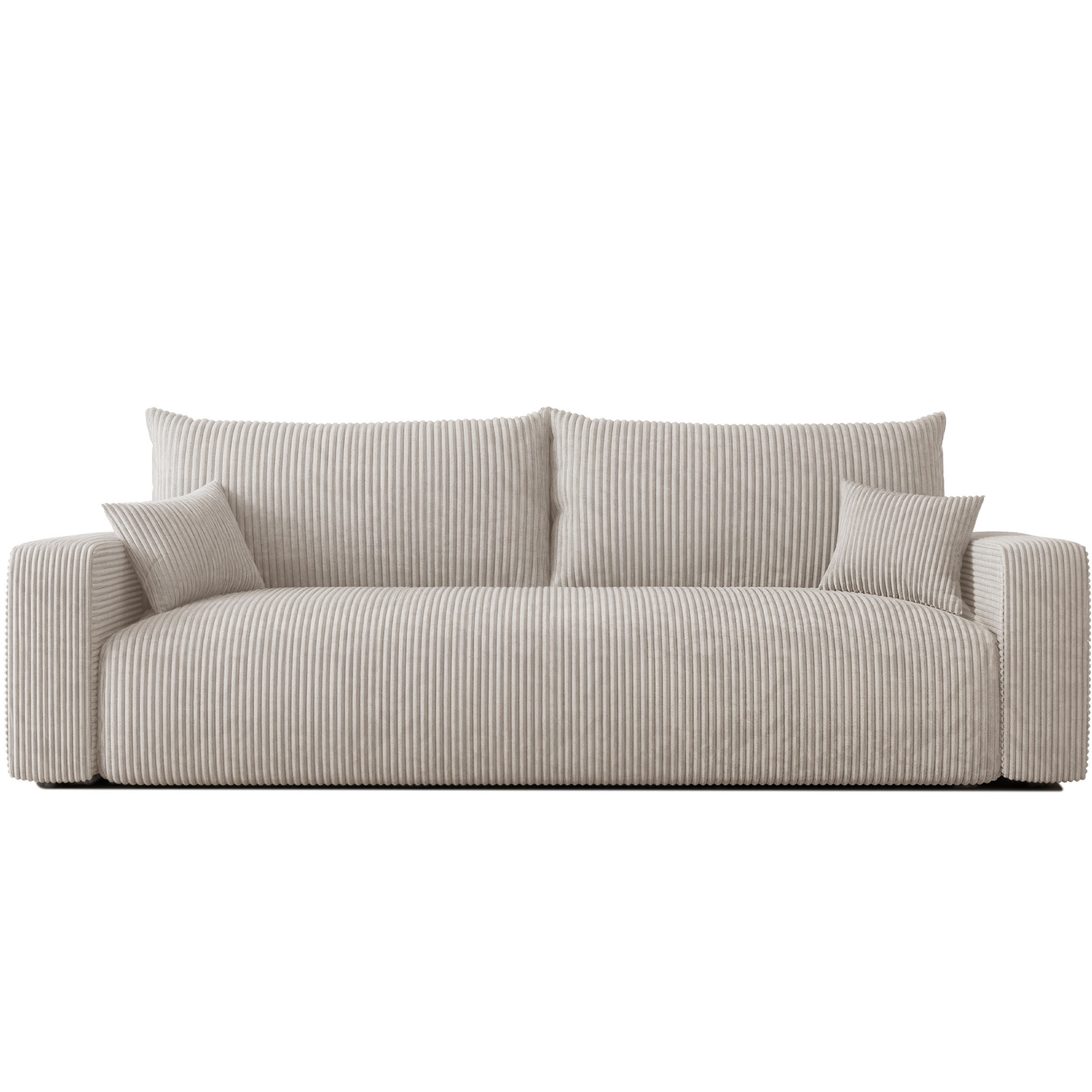 SOFA mit Schlaffunktion, Beige - Beige, Holzwerkstoff (246/79/93cm) - Idohome