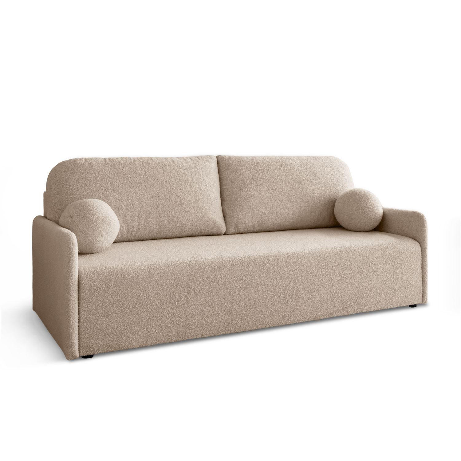 Schlafsofa CUDDLE mit Schlaffunktion und Bettkasten, Quelle 05 - Beige, Textil (207/90/90cm) - Lookway
