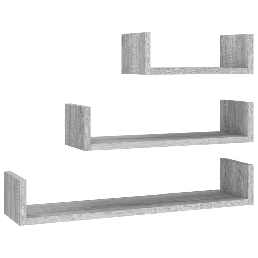 vidaXL Wandregalset Silbereichen 60x10x15 cm