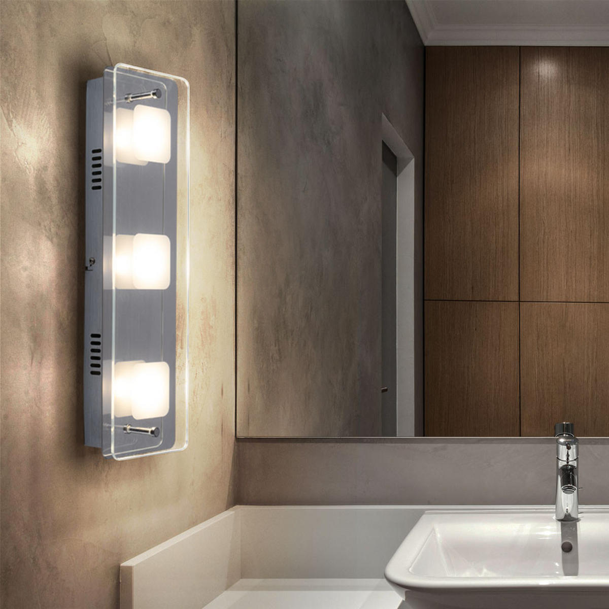 LED WANDLEUCHTE JEMINA Silber Chrom Glas - Silberfarben, Glas (12/6.2/42cm) - Globo Lighting