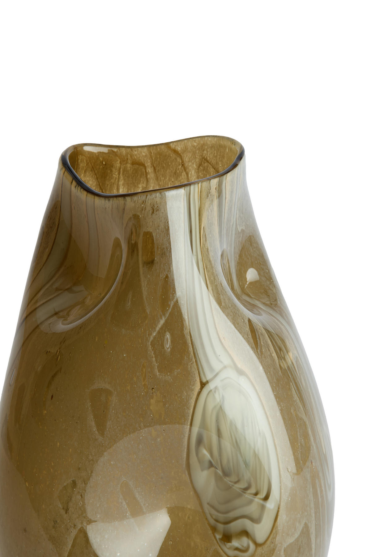 VAZE Jorien Grün 14.5/13.5/25 cm - Grün, Glas (25cm) - Light & Living