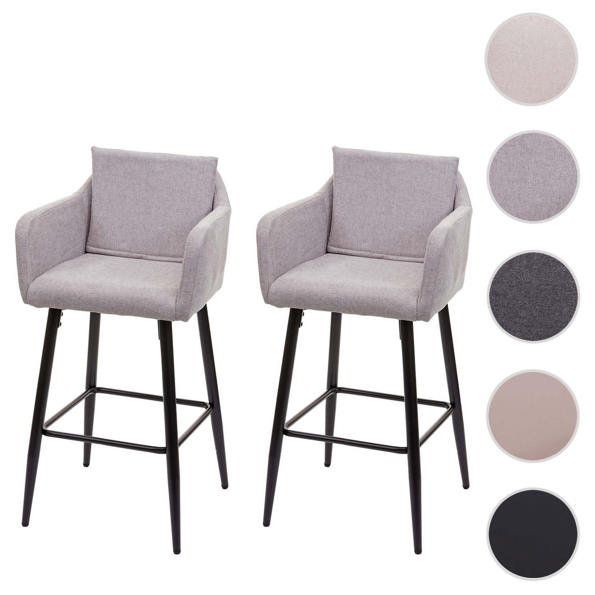 BARHOCKER Grau 2er-Set - Grau, Textil (54/105/53cm) - MCW