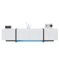TV-LOWBOARD in Weiß Hochglanz mit schwarzen Tischbeinen 170/30/39 cm - Weiß, Holzwerkstoff (170/39/30cm) - Redom