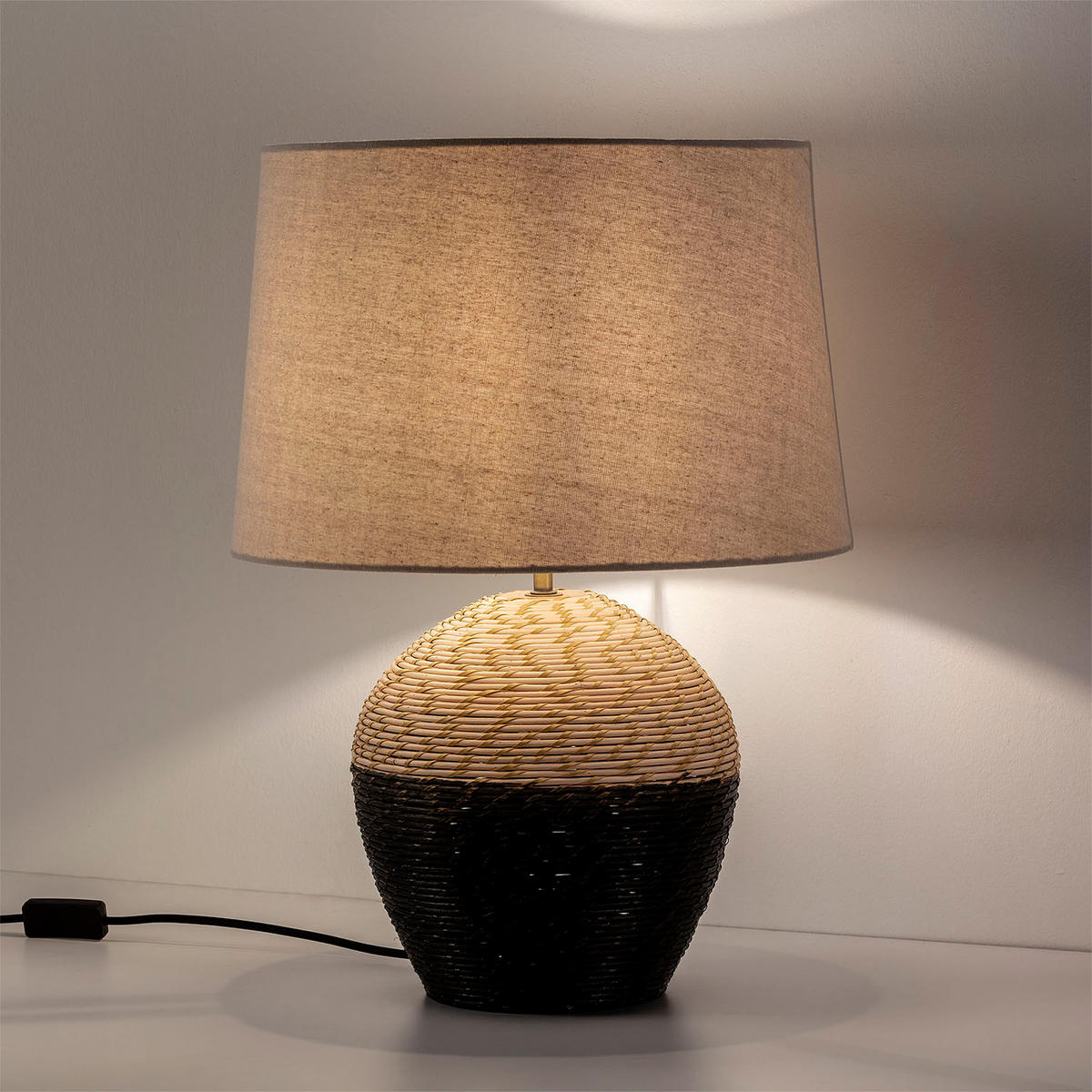 TISCHLEUCHTE 40/40/56 Oyuki - Beige, Naturmaterialien (40/40/56cm) - VS Venta-stock