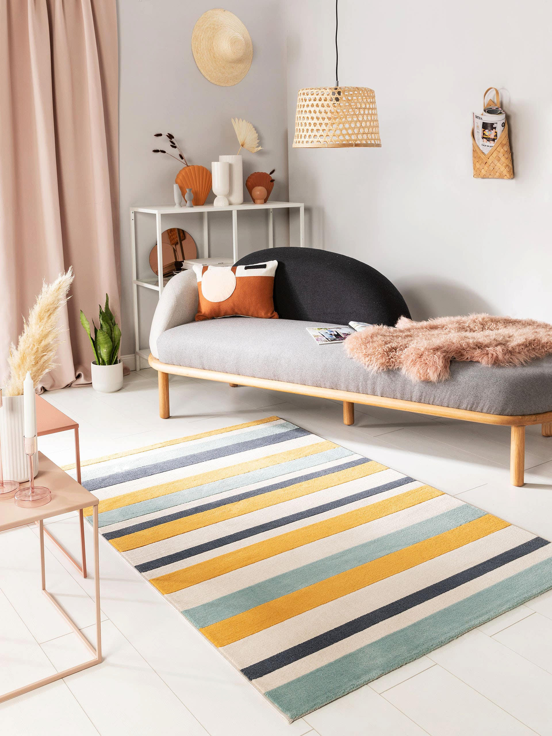 TEPPICH Dessert Blau/Gelb 160x230 cm - Blau, Textil (160/230cm) - benuta Pop