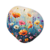 WANDBILD Blumen - Natur - Aquarell - Kunst Wandbild 60x60 cm - Multicolor, Kunststoff (60/60cm) - MuchoWow