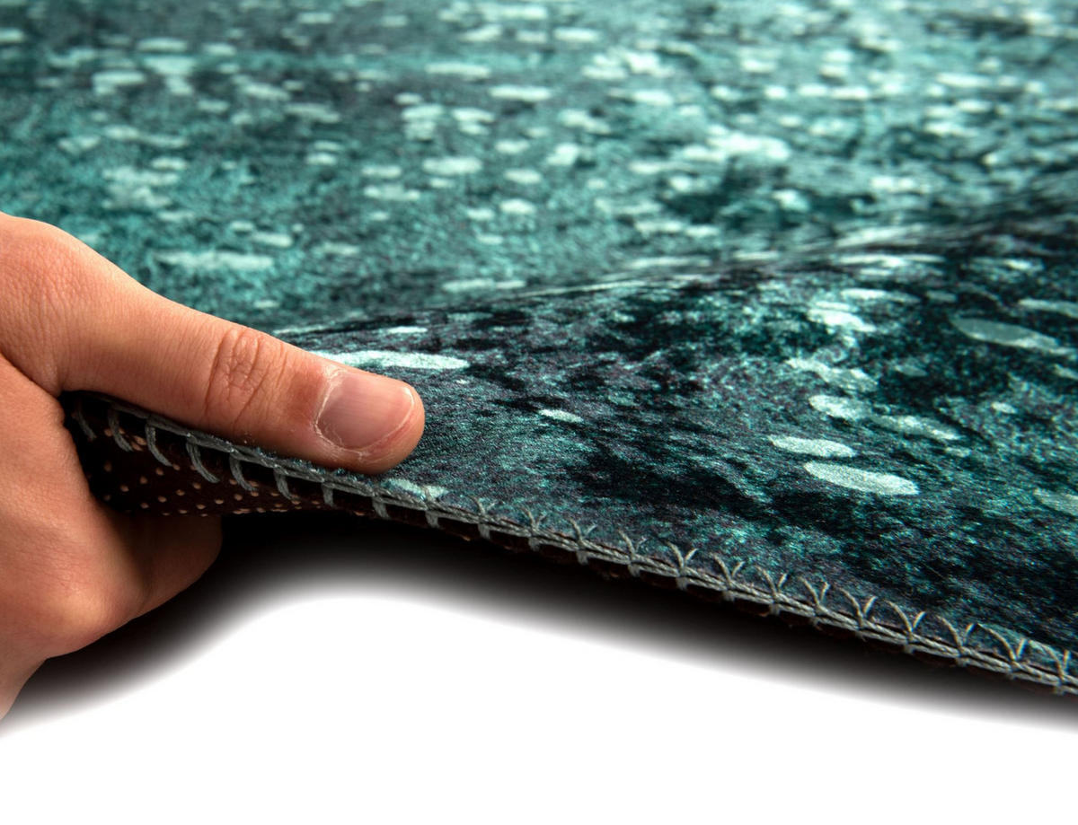 KUNSTFELLTEPPICH Bionda 130x170 cm - Petrol, Textil (130/170cm) - Gino Falcone
