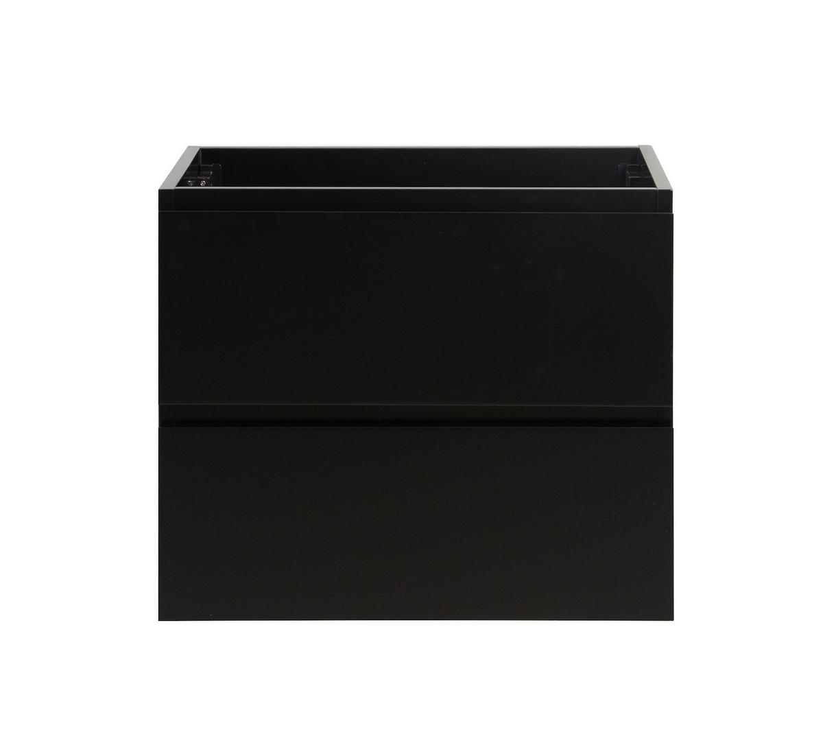 WASCHBECKENUNTERSCHRANK Angela 2 Schubladen Schwarz Matt - 60 x 48 x 50 cm - Schwarz, Holz (60/50/48cm) - Badplaats