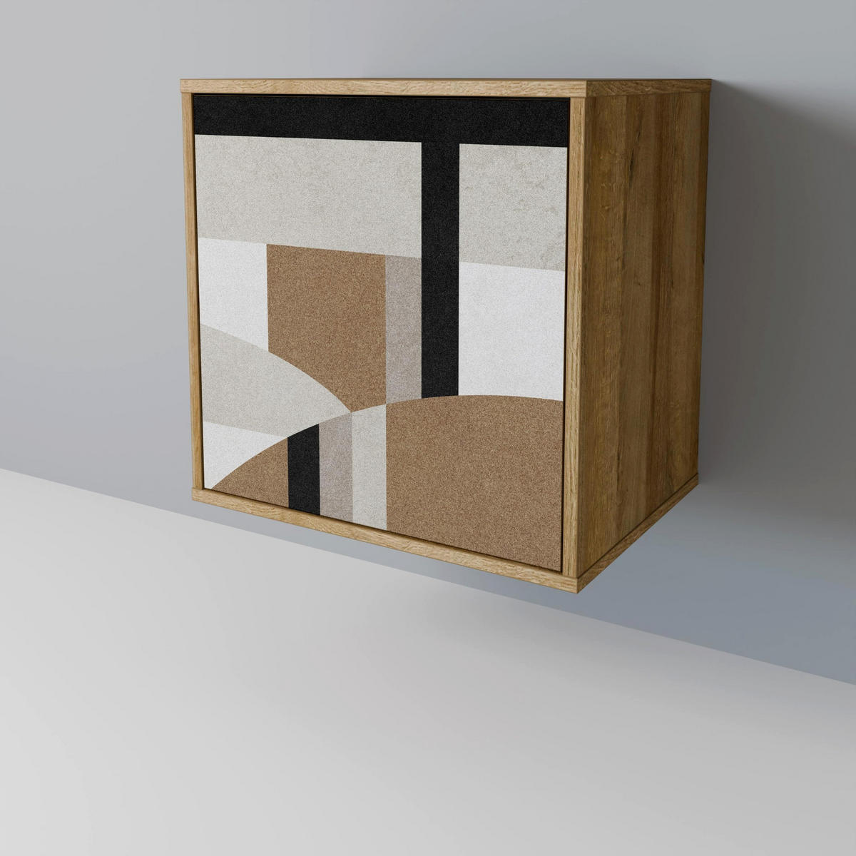 SIDEBOARD DELICATE MEMENTO, Eichefarben, 57,5x42x77,5 cm, Schräge Buchenholzfüße - Eichefarben/Buchefarben, Holzwerkstoff/Buchenholz (57.5/77.5/42cm) - SpaceRebels