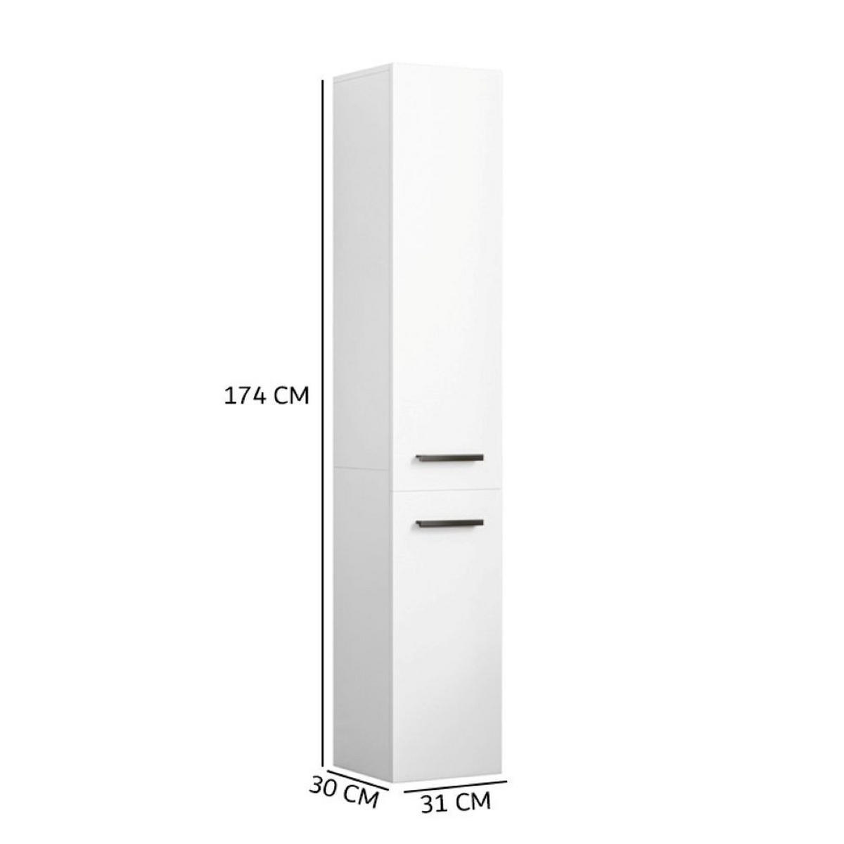 BÜCHERREGAL, weiß 31/30/174 cm - Weiß, Holzwerkstoff (31/174/30cm)