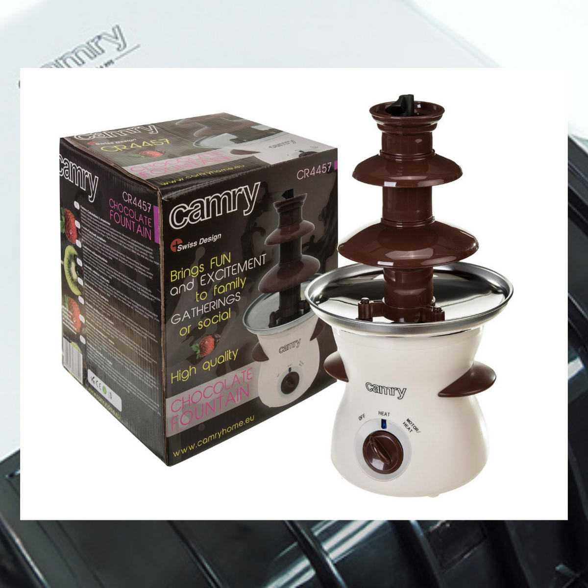 SCHOKOBRUNNEN CR4457 Edelstahl 80W 0,5L - Creme, Kunststoff/Metall (19/37/19cm) - camry