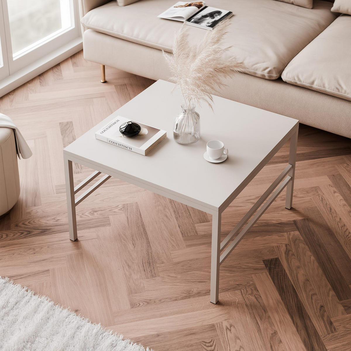COUCHTISCH FORMA 60/60 cm Quadrat, Kaschmir - Kaschmir, Metall (60/60/46cm) - Idohome