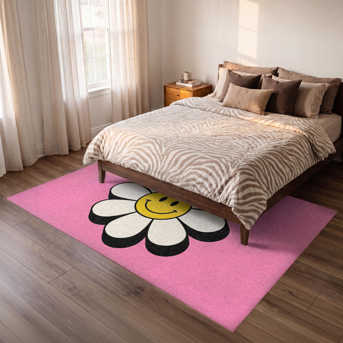 TEPPICH - Smiley - Blume - Rosa - 230x150 cm - Pink, Kunststoff/Textil (230/0.4cm) - OnlyWow