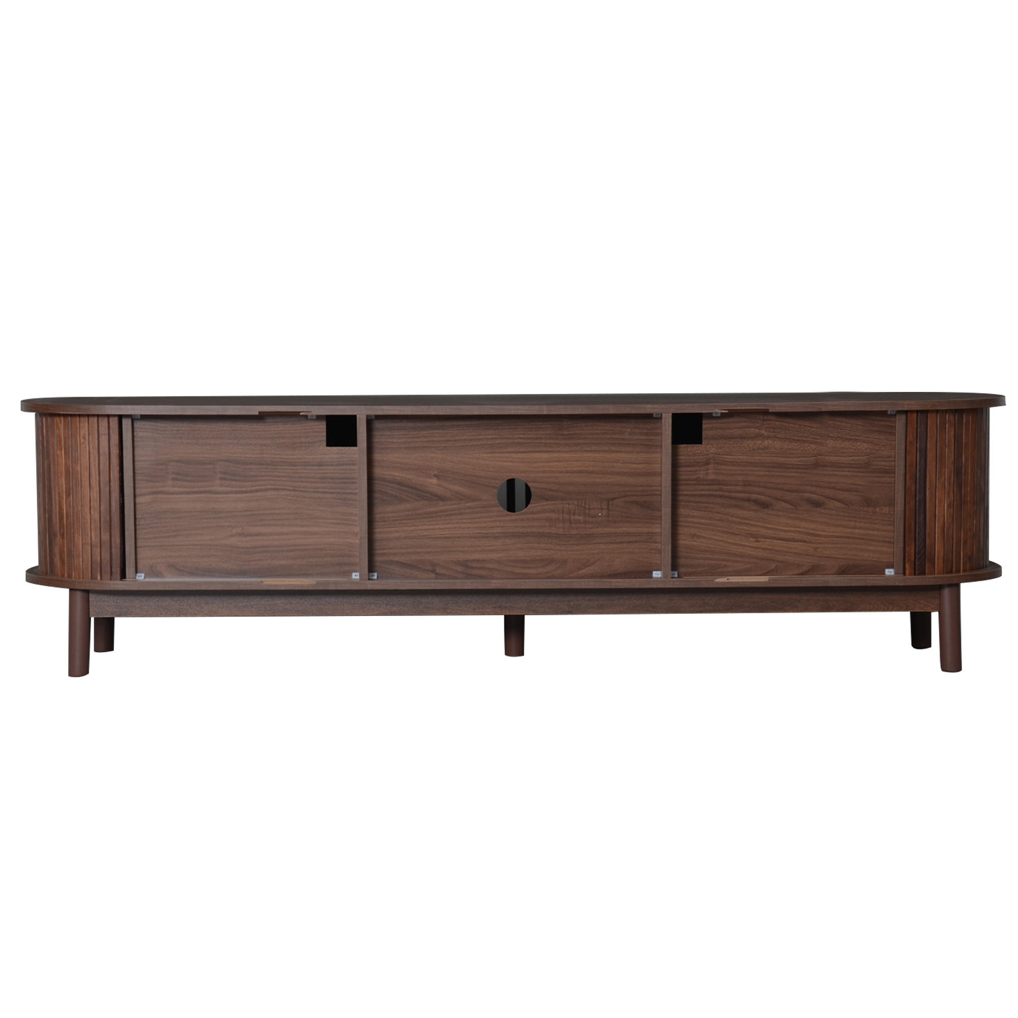 TV-ELEMENT165X39,5X46CM Braun Lowboard Retro mit Schiebetür bis 65Zoll - Braun, Holz (46.36/13.97/176.53cm) - Raelunyi