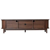 TV-ELEMENT165X39,5X46CM Braun Lowboard Retro mit Schiebetür bis 65Zoll - Braun, Holz (46.36/13.97/176.53cm) - Raelunyi