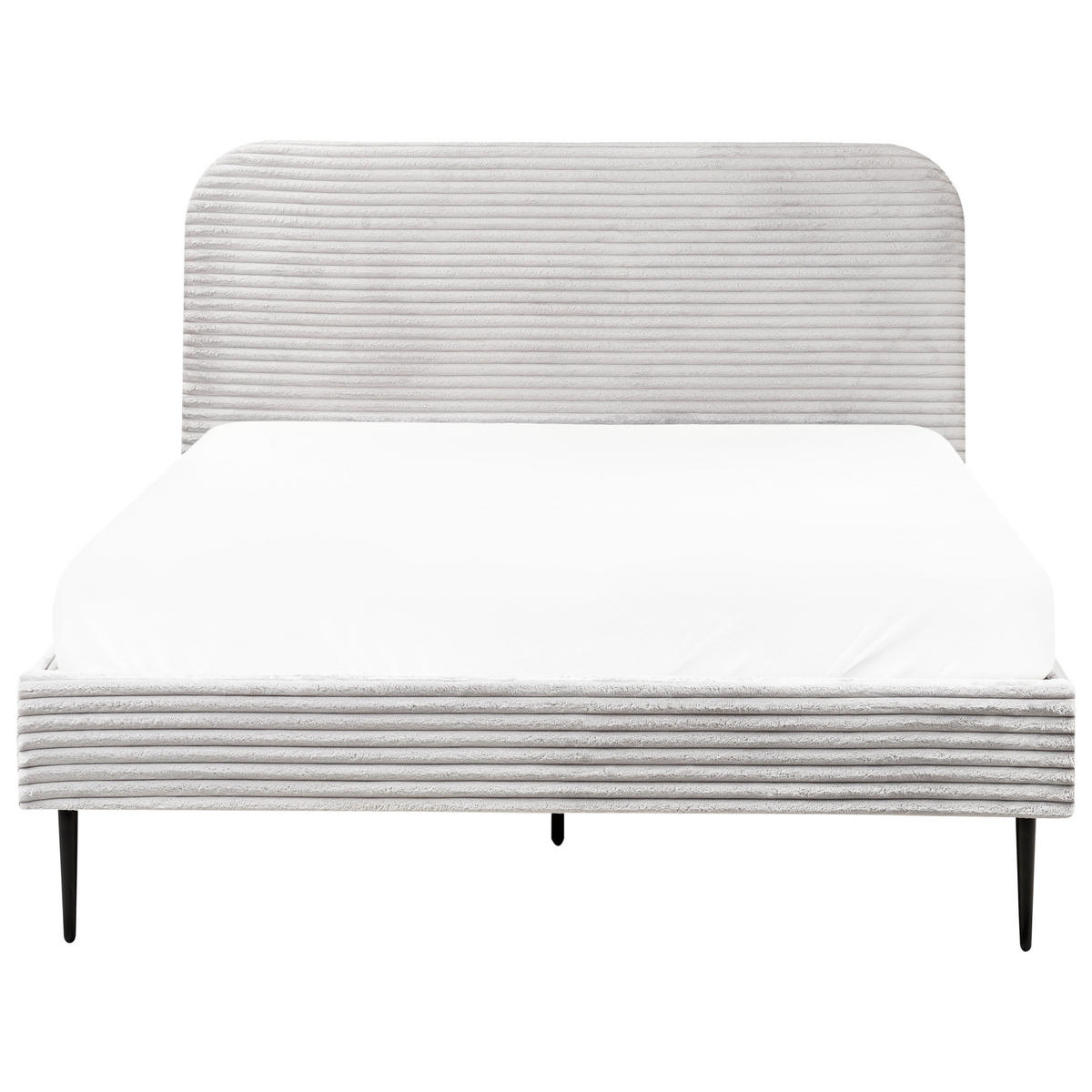 POLSTERBETT mit Lattenrost 140x200 cm Grau Flayat - Hellgrau, Textil (140/200cm) - Beliani