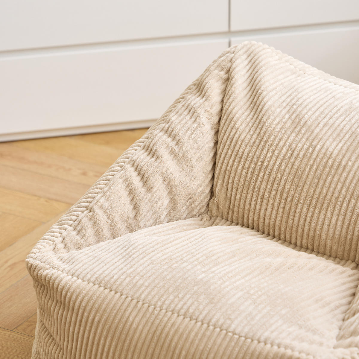 POUF kord Beige - Beige, Textil (55/44/55cm) - Nordlys
