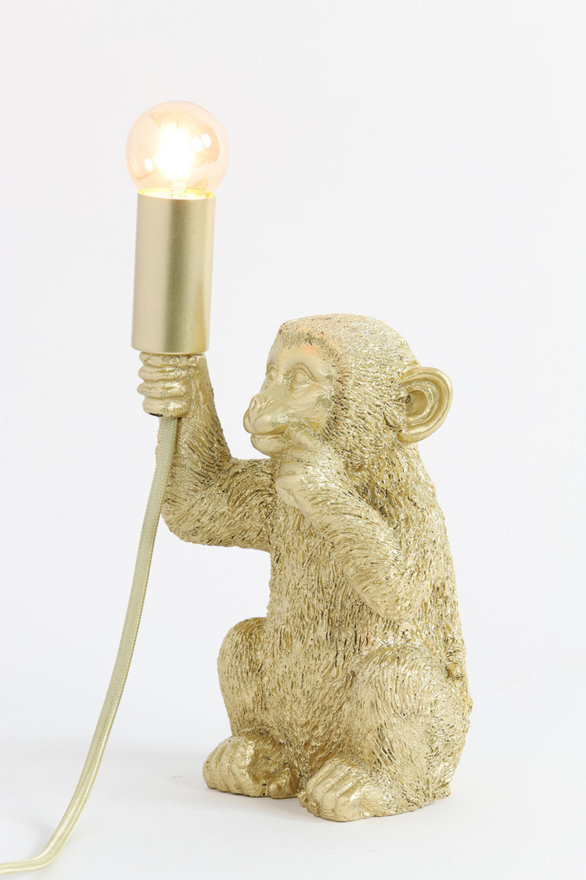 TISCHLAMPE Affe Gold 13/12,5/23,5 cm - Goldfarben, Kunststoff (13/12.5/23.5cm) - Light & Living