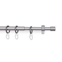 GARDINENSTANGENSET 120-220cm Silber Basic - Silberfarben, Metall (120cm)