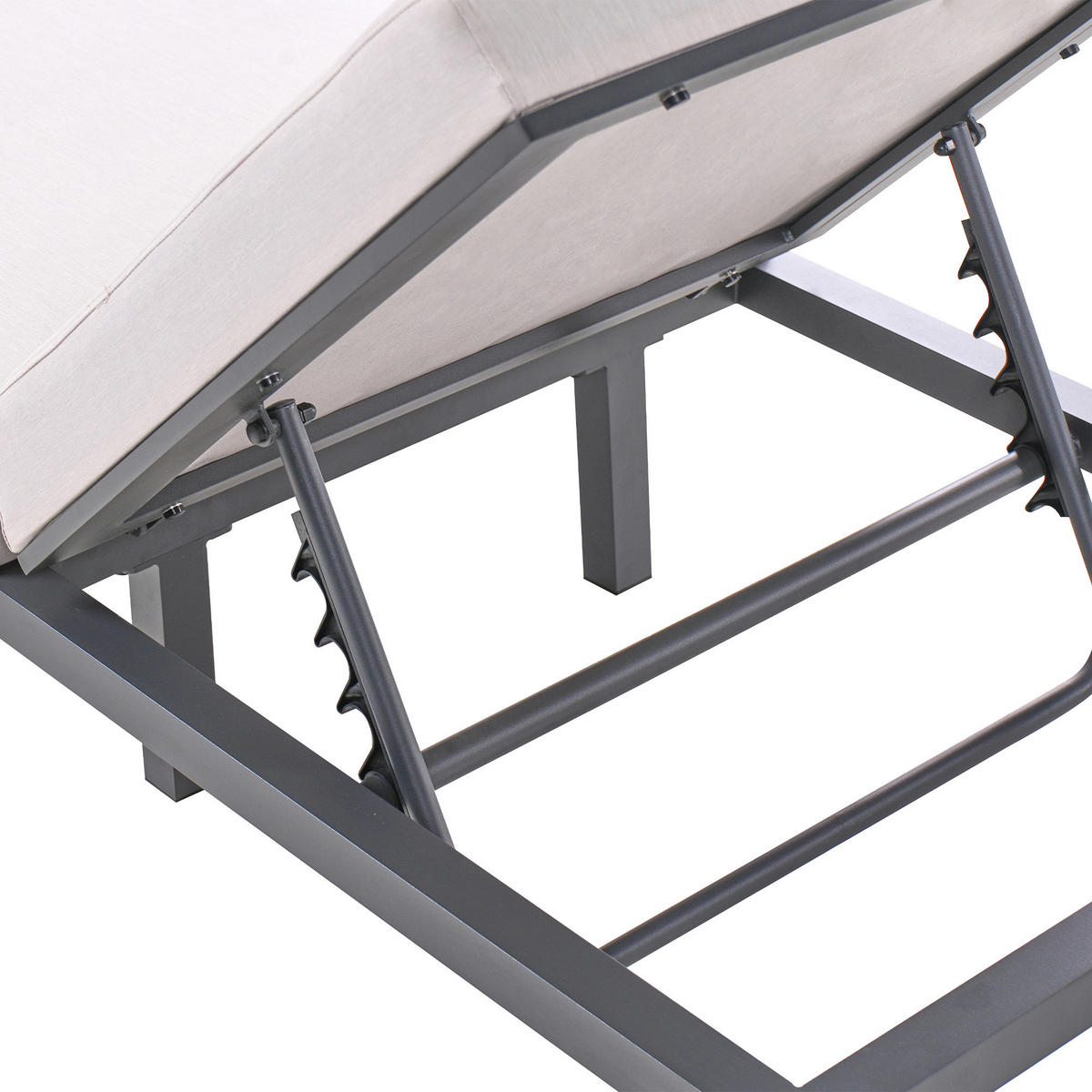 SONNENLIEGE mit Kissen Hellbeige Lariano - Beige, Metall (72/37/204cm)