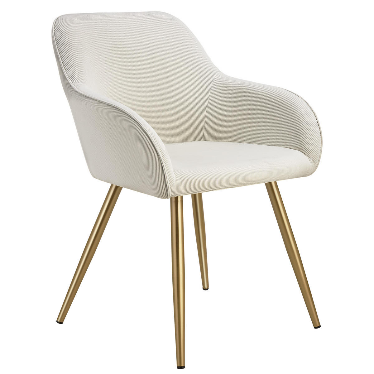 ESSZIMMERSTUHL 1er Set Marilyn 58 x 62 x 82 cm creme/gold - Goldfarben/Creme, Kunststoff (62/82/58cm) - tectake