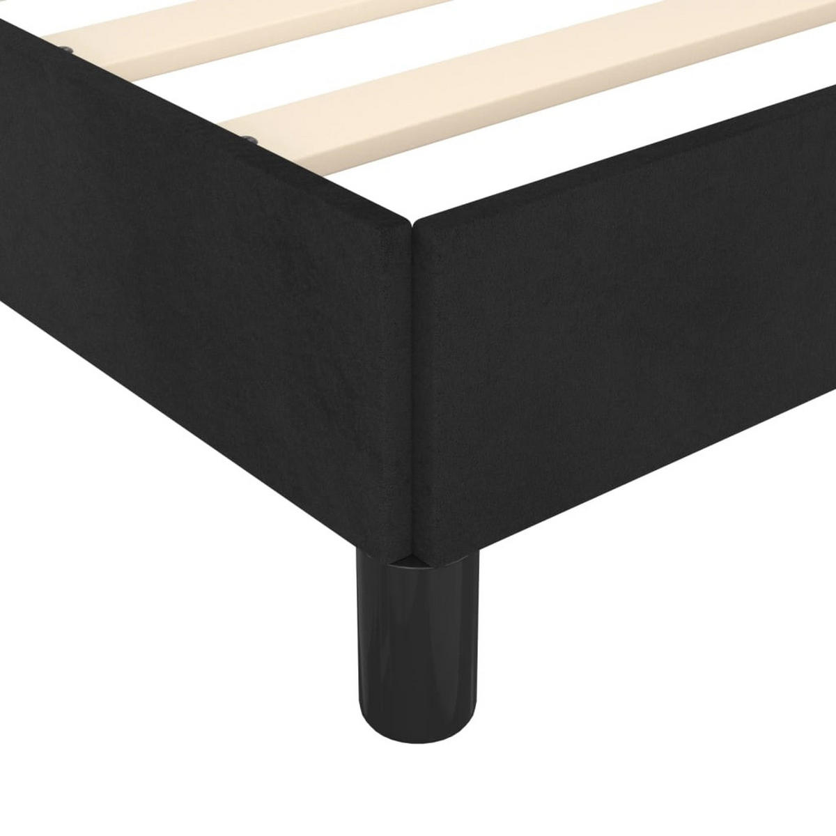BETTGESTELL Ohne Matratze Schwarz 180/200 Cm Samt - Schwarz, Textil (180/200cm) - vidaXL