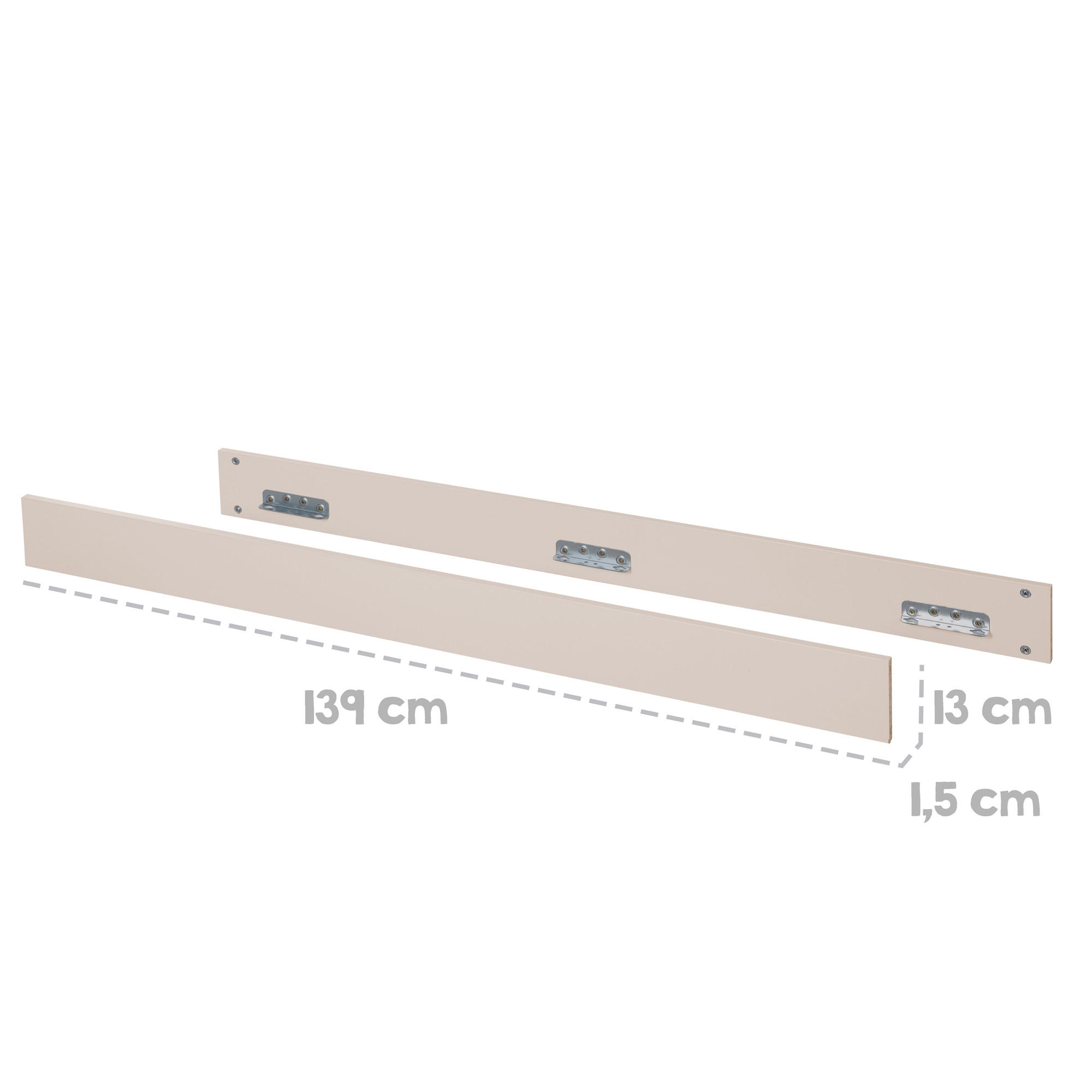 Thumbnail - Roba Umbauseiten, Kaschmir, Holzwerkstoff, Uni, 1.5x13x139 cm, Babymöbel, Babybetten
