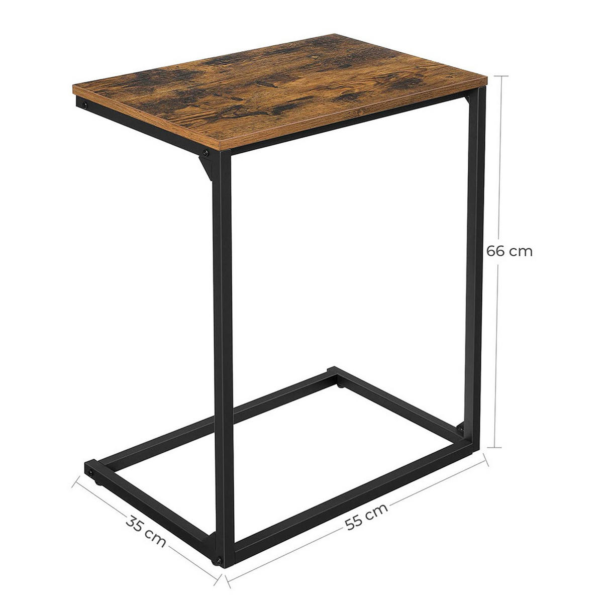 BEISTELLTISCH - Braun, Metall (35/55/66cm) - A2A Home