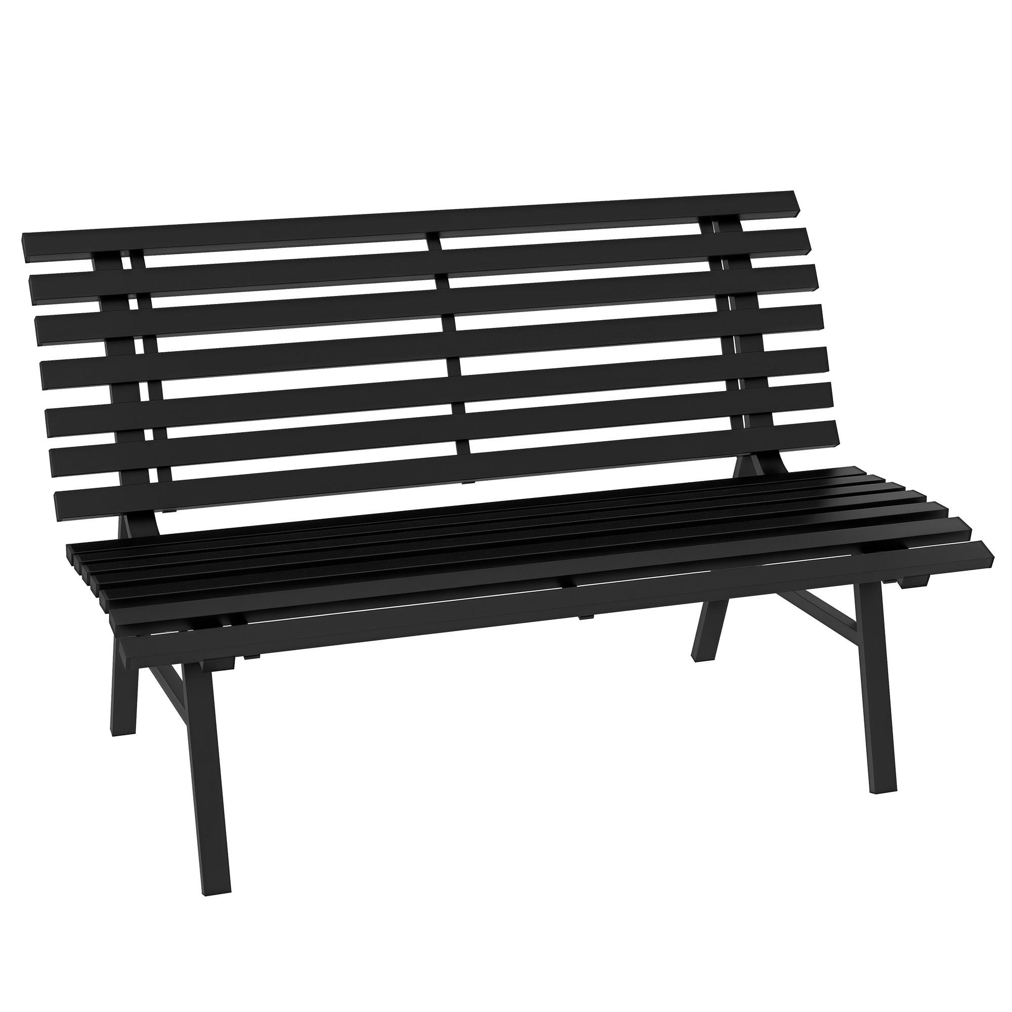 GARTENBANK DE-17767 2-Sitzer mit Aluminium-Lattenrost Schwarz - Schwarz, Metall (123/79/67cm) - ComfortXL