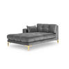 CHAISELONGUE links Mamaia aus Samt hellgrau - Hellgrau, Textil (102/75/185cm) - Micadoni