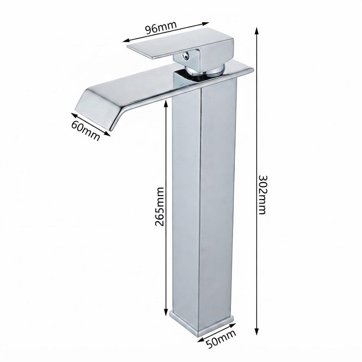 BADEZIMMERARMATUR, 30 x 15cm, silber - Silberfarben, Metall (11/31/5cm) - Vallsero