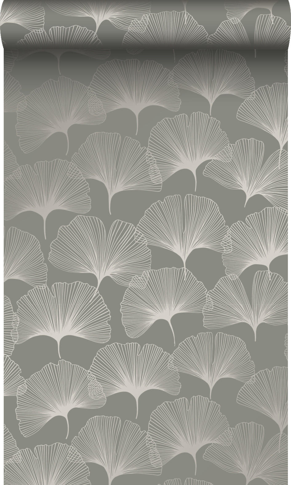 TAPETE Ginkgoblätter 53 cm x 10.05 m - Grau, Papier (53/1000cm) - Origin Wallcoverings