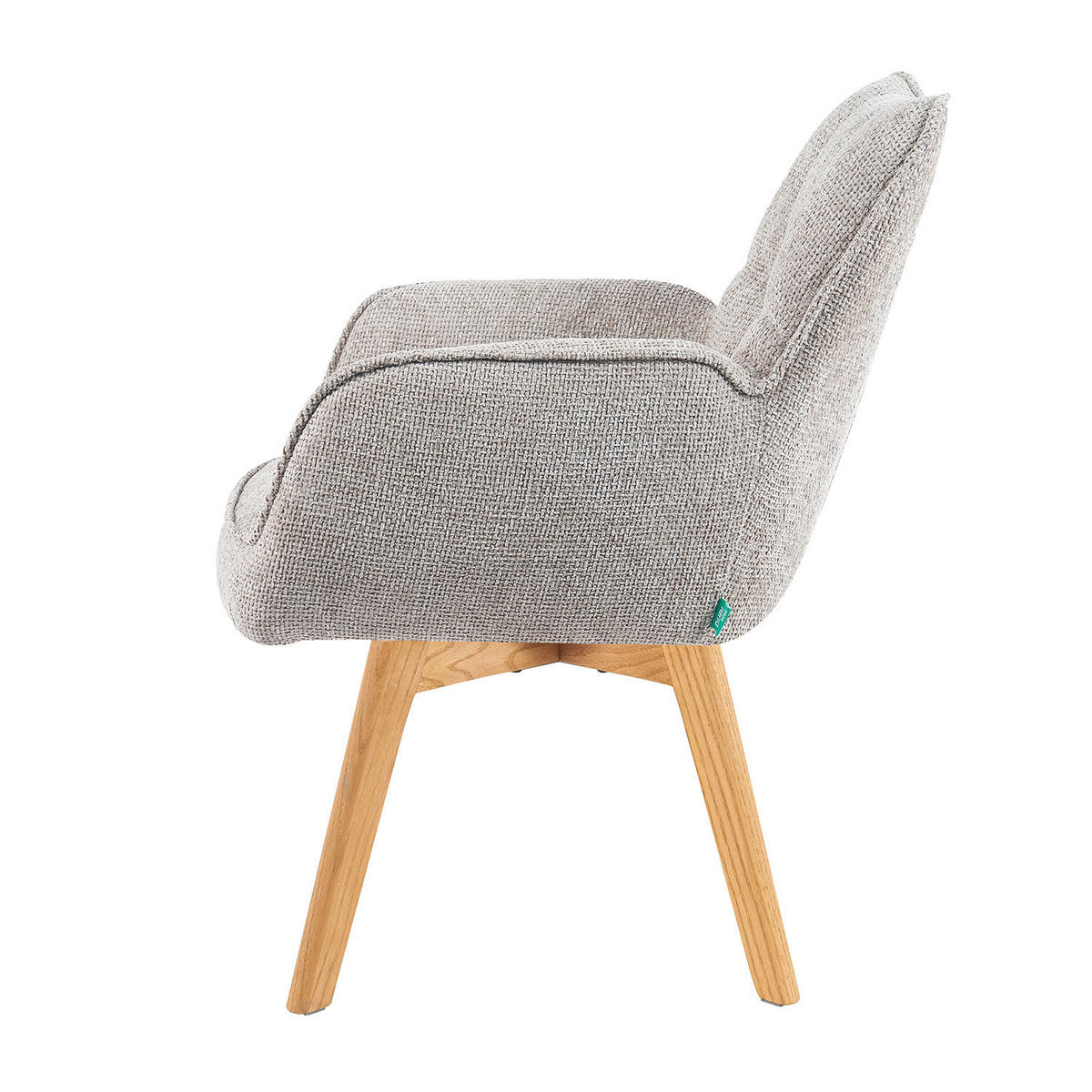 DREHSTUHL Mika-Ella - Honigeiche/Hellgrau, Eichenholz/Holz (59/84/66cm) - DUBI Möbel