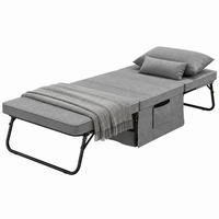 KLAPPBETT 4-in-1 mit verstellbarer Rückenlehne 188 x 75 cm Stahl Grau - Grau, Metall (75/188cm) - Beauniv