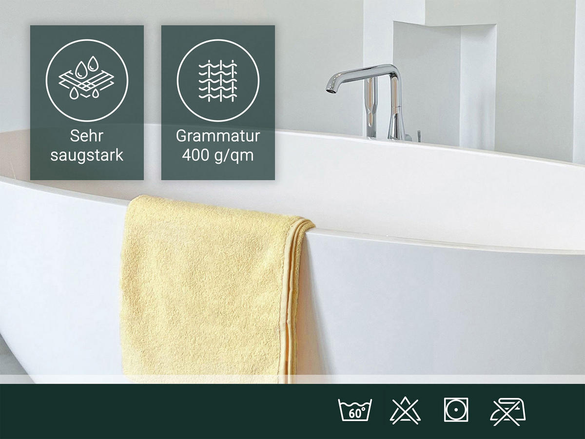 HANDTÜCHER SET, 6er-Set, 50x100 cm + 70x140 cm, 100% Baumwolle, Gelb - Gelb, Textil (50/100cm) - Zollner