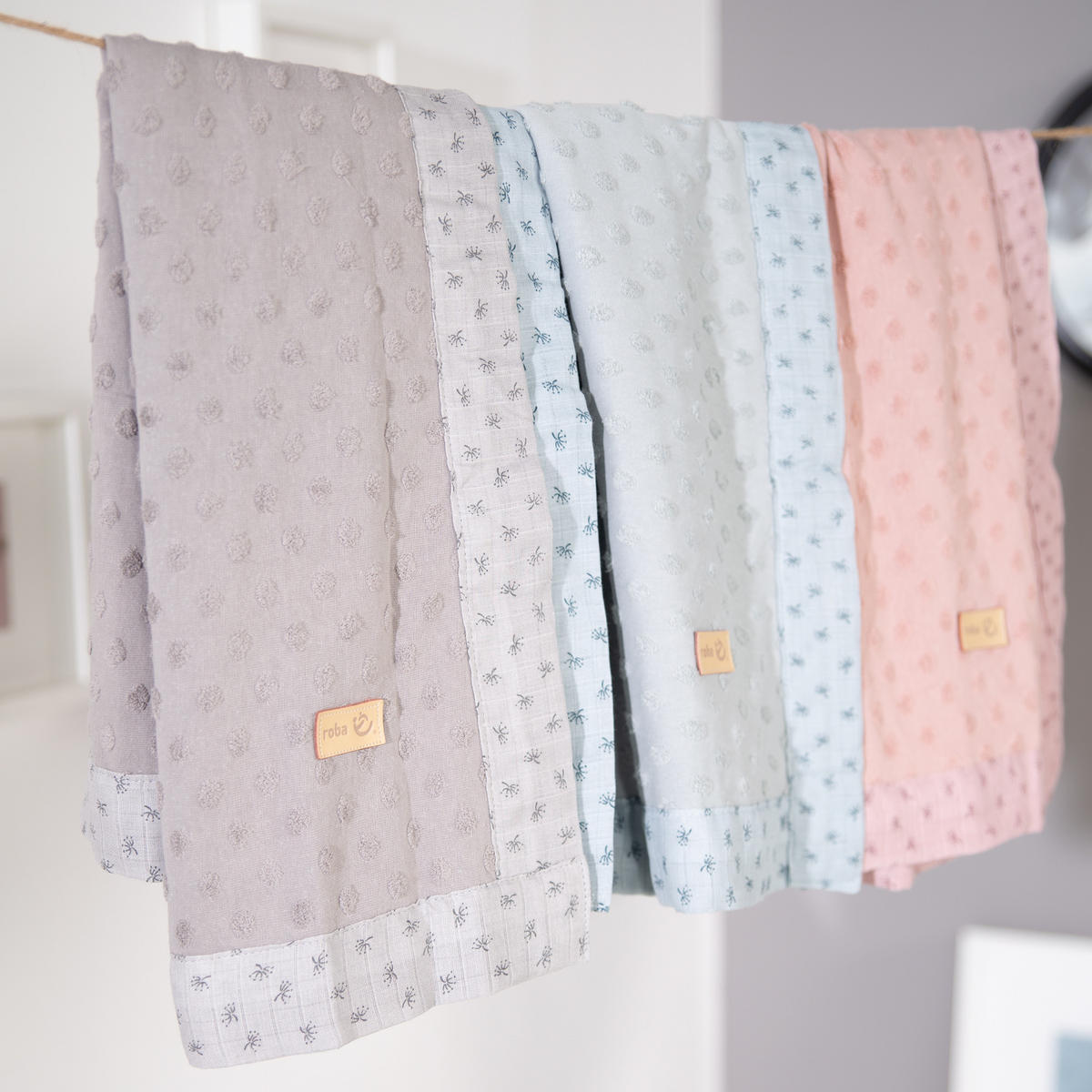 BABYDECKE 80 x 80 cm Lil Planet grau - Hellgrau, Textil (80/80cm) - Roba
