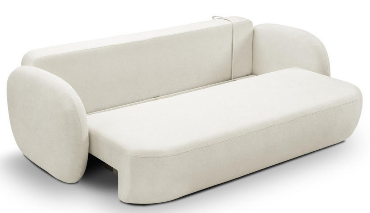 SITZSOFA 60-Cremé LIO Mit Schlaffunktion Stoff SICURO - Weiß, Textil (238/86.5/101cm) - Sepro Meble
