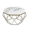 COUCHTISCH DIAMOND Marmor rechteckig Weiß 70cm - Goldfarben/Weiß, Stein/Metall (70/70/38cm) - riess-ambiente
