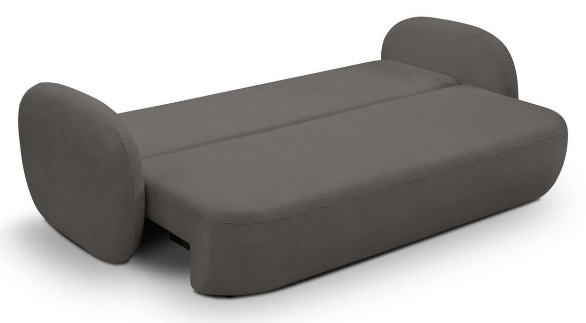 SCHLAFSOFA LIO, Sofa mit Schlaffunktion und Bettkasten, Farbe: Grau, Velourstoff - Grau, Textil (238/86/101cm) - Sepro Meble