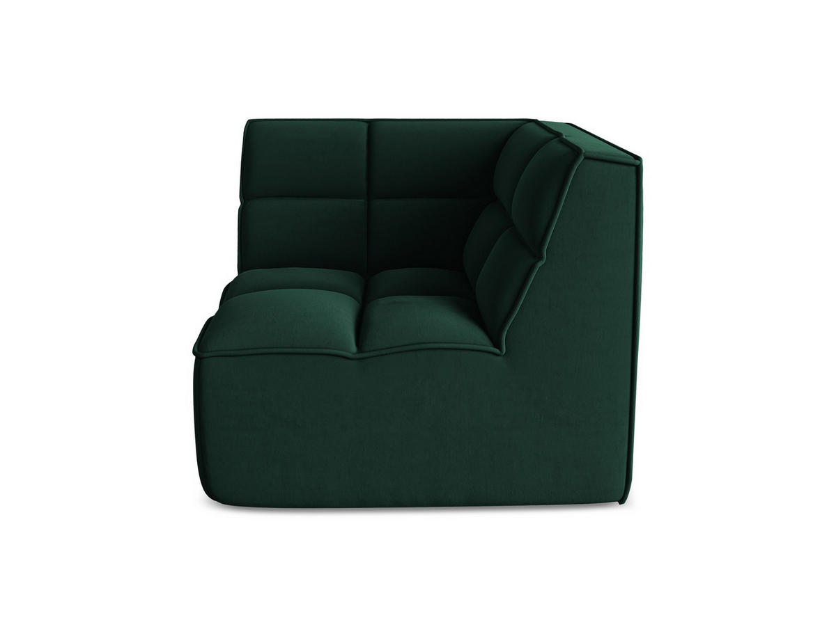 SOFAELEMENT Samt Stoff Grün - Dunkelgrün/Schwarz, Kunststoff/Textil (98/75/98cm) - Makamii