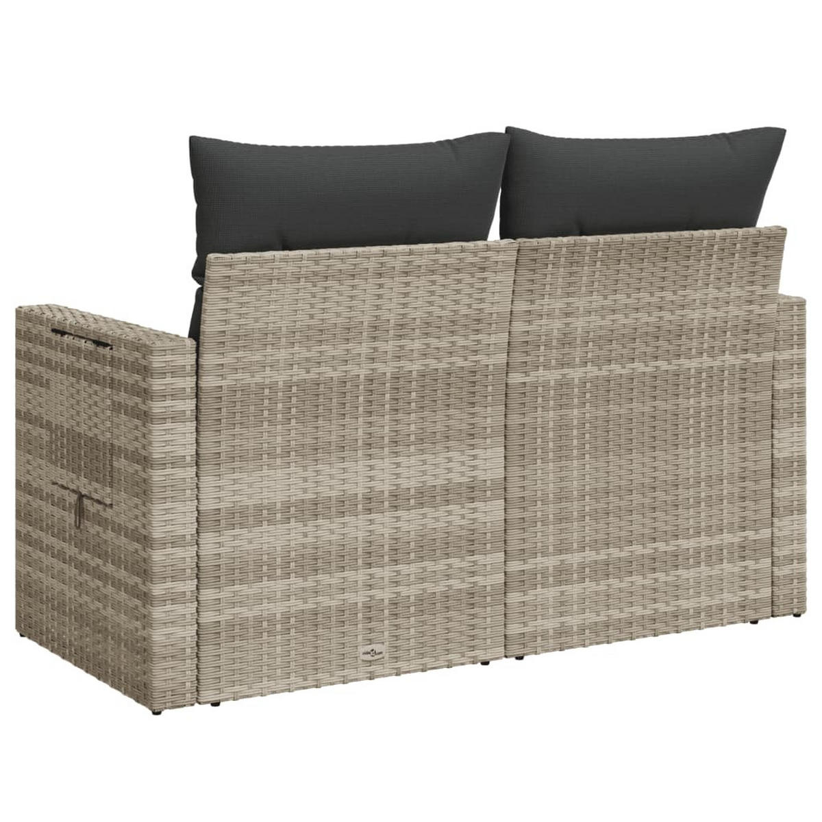 GARTENSOFA Mit Kissen 2-Sitzer Hellgrau Poly Rattan - Hellgrau, Kunststoff (124/69/62cm) - vidaXL