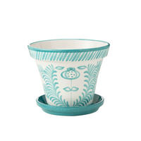 BLUMENTOPF GRANADA PATTERN - Töpferei - Aqua - XL - Ø 50 cm - Multicolor, Keramik (50/40cm) - J-Line