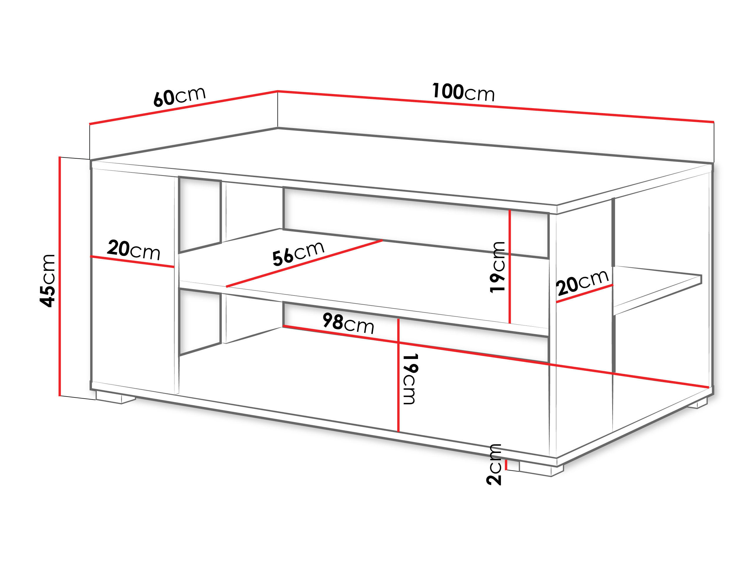 Thumbnail - Mirjan24 Couchtisch, Eiche Wotan, Weiß, Holzwerkstoff, Rechteckig,Rechteckig, 100x45x60 cm, Wohnzimmer, Wohnzimmertische...